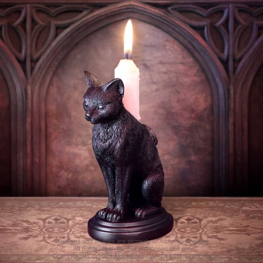 Alchemy - Faust's Familiar (Cat Candlestick) Kerzenhalter - Schwarz
